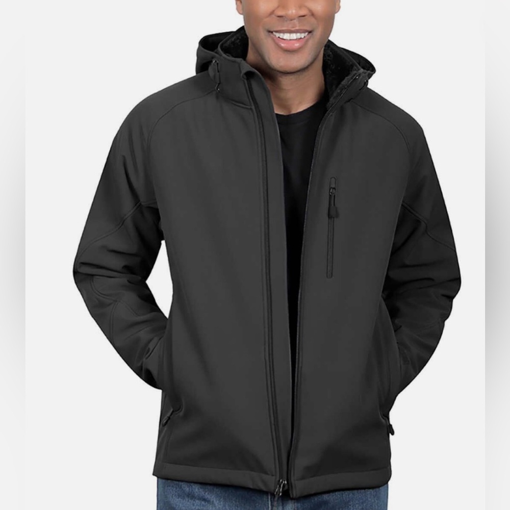 Kirkland Signature Men’s Sherpa Lined Softshell Detachable Hood Jacket - XXL